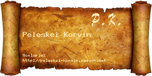 Peleskei Korvin névjegykártya